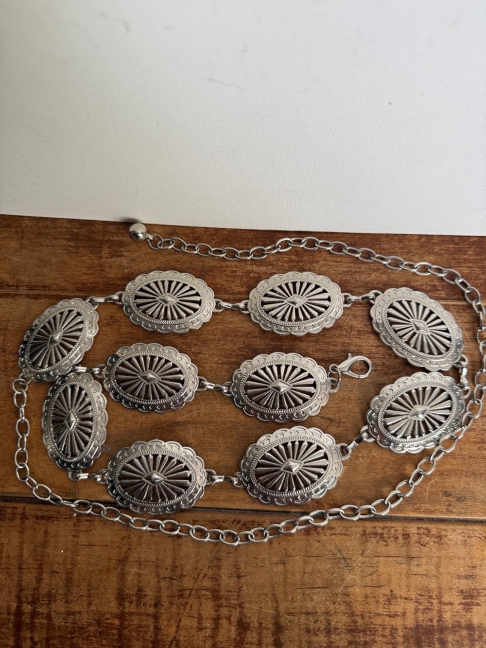 Vintage-Inspired Silver Concho Belt